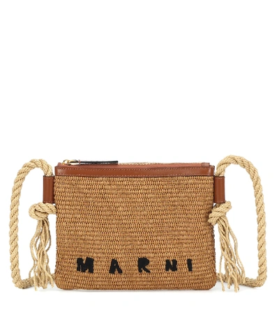 Marni Cotton-blend Crossbody Bag In Brown