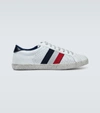 MONCLER RYEGRASS LEATHER SNEAKERS,P00483629