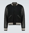 GUCCI VARSITY WOOL AND LEATHER JACKET,P00491324