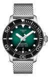 Tissot Seastar 1000 Powermatic 80 Mesh Bracelet Watch, 43mm In Green