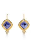Temple St Clair Collina Drop Earrings In Yellow Gold/ Iolite