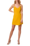 French Connection Whisper V-neck Envelope-skirt Dress In Golden Oak