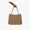 GUCCI BROWN HORSEBIT GG SUPREME TOTE BAG