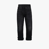 R13 Crossover Waist Cropped Jeans In Black