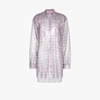 NATASHA ZINKO SHEER SEQUIN HOUNDSTOOTH SHIRT,PF202062415380784