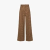 CHLOÉ BROWN HOUNDSTOOTH FLARED TROUSERS,CHC20APA4816315253380