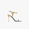 BALMAIN WHITE ROXANA 95 LEATHER SANDALS,UN1C525LGDB14954262