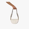 STELLA MCCARTNEY WHITE PERFORATED LOGO SHOULDER BAG