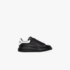 Alexander Mcqueen Exaggerated-sole Rubber-trimmed Leather Sneakers In Black