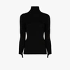 MUGLER CUTOUT SLEEVE RIBBED TOP,20W2TO0554108815335804