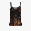 Rabanne Lace-trimmed Floral-print Satin Camisole In Black