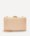 Kayu Jen Embellished Straw Box Clutch In Pink