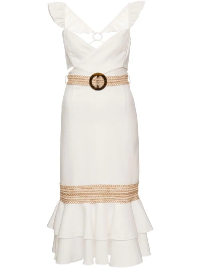 Patbo Belted Midi Dress In White