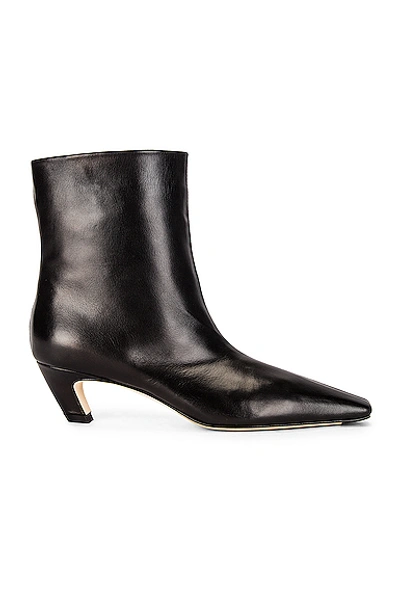 Khaite Leather Arizona Heeled Ankle Boots 50 In Black