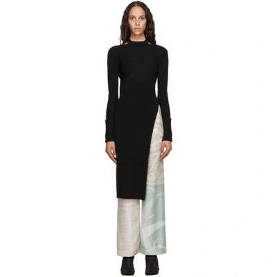 Andersson Bell Ssense Exclusive Black Asymmetric Daisy Turtleneck