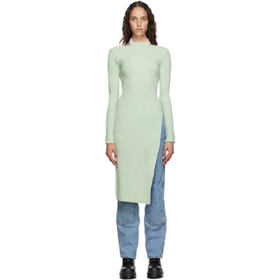 Andersson Bell Ssense Exclusive Green Asymmetric Daisy Turtleneck In Mint