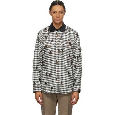 Phipps Gingham Shirt With All-over Tree Embroidery In Tree Check