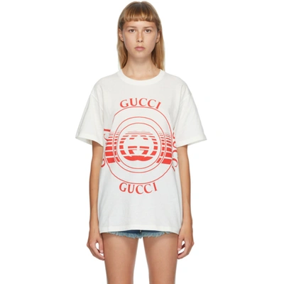 Gucci White Interlocking G T-shirt In 9104 Sunlig