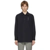 DION LEE NAVY EMBROIDERED LOGO SHIRT