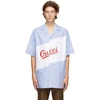 GUCCI BLUE OVERSIZED BOWLING SHIRT