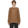 ACNE STUDIOS BROWN & BURGUNDY CABLE KNIT SWEATER