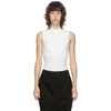 EDIT SSENSE EXCLUSIVE WHITE SLEEVELESS RUCH FRONT T-SHIRT