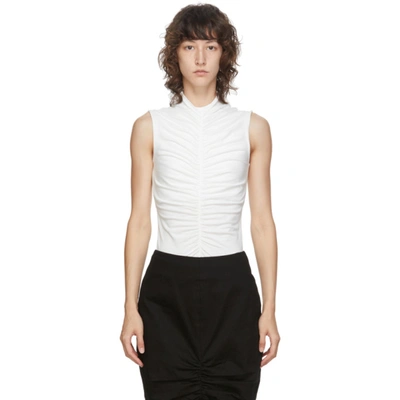 Edit Ssense Exclusive White Sleeveless Ruch Front T-shirt