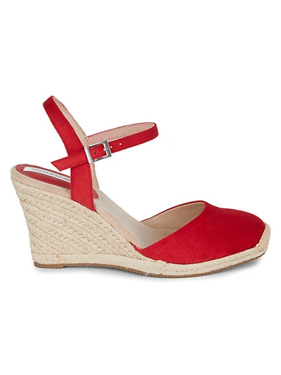 Saks Fifth Avenue Sarina Closed Toe Wedge Espadrilles In Hot Red