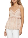 BCBGMAXAZRIA FLUTTER EYELET CAMISOLE,0400012779148