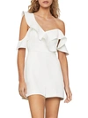 BCBGMAXAZRIA RUFFLED SHORT-SLEEVE ROMPER,0400012779398