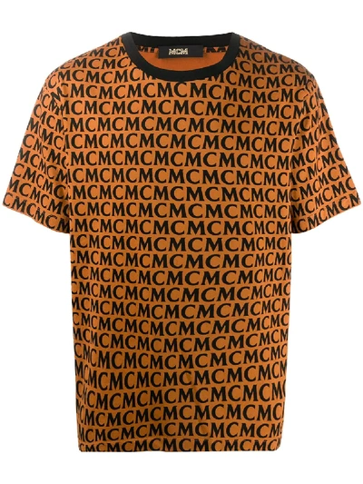 Mcm Monogram Print T-shirt In Brown