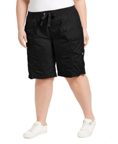 Calvin Klein Performance Plus Size Woven Active Shorts In Black