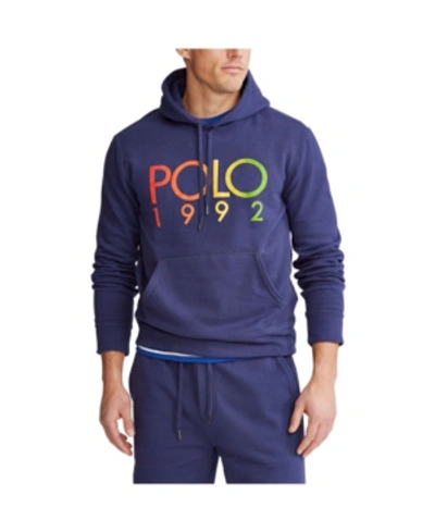 Polo Ralph Lauren Logo-print Fleece-back Cotton-blend Jersey Hoodie In Boathouse Navy
