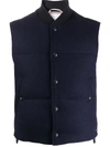 THOM BROWNE SNAP-BUTTON PADDED SHETLAND WOOL GILET
