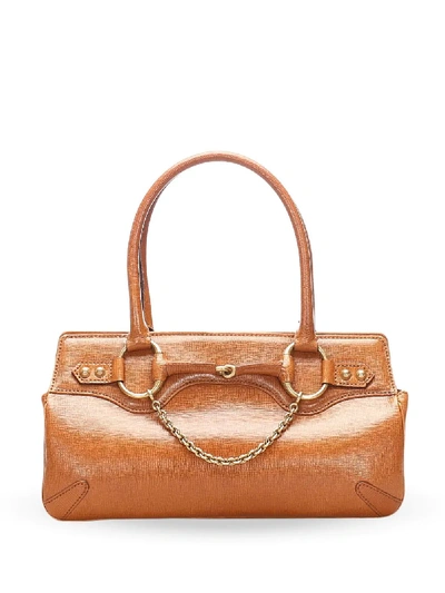 Pre-owned Gucci Horsebit Detail Tote In Brown