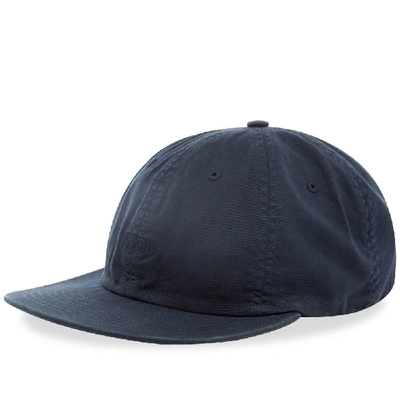 Adsum Logo-embroidered Leather-trimmed Cotton-twill Baseball Cap In Blue