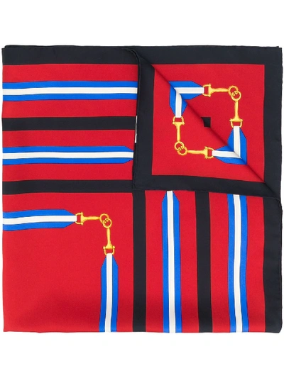 Gucci Interlocking G Horsebit Scarf In Red