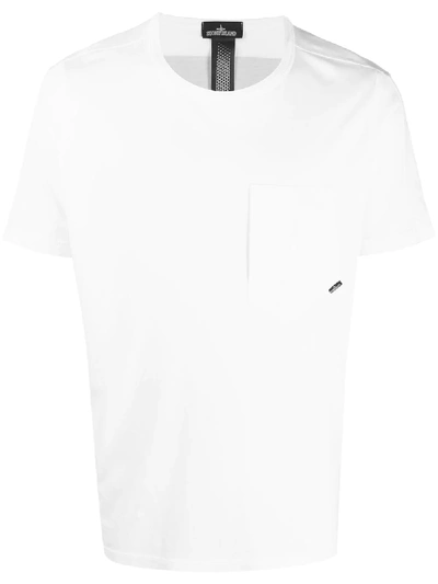 Stone Island Shadow Project Graphic-print Crew-neck T-shirt In White,black