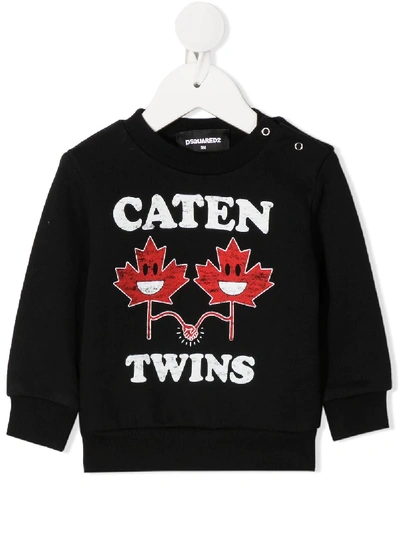 Dsquared2 Babies' Canada Logo-print Sweatshirt In Black
