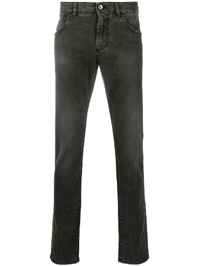 Dolce & Gabbana Logo Plaque Skinny Jeans In Nero