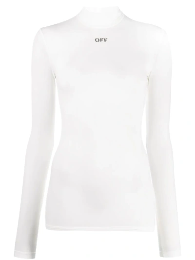 Off-white Logo-print Long-sleeve T-shirt In White