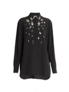 GIVENCHY Crystal Embellished Silk Blouse