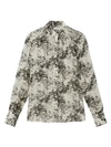 LAFAYETTE 148 Mattea Graphite-Print Blouse