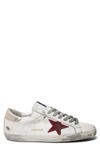 Golden Goose 'superstar' Sneaker In White/ Dark Red/ Platinum