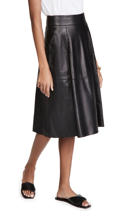 Nili Lotan Elaine Leather Skirt In Black