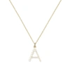 JEMMA WYNNE Yellow Gold Prive Pearl Letter Necklace