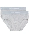 Dolce & Gabbana Logo Print Briefs Set Of Two In Grey