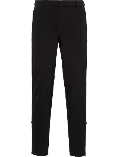 Prada Elasticated Waistband Trousers In Black