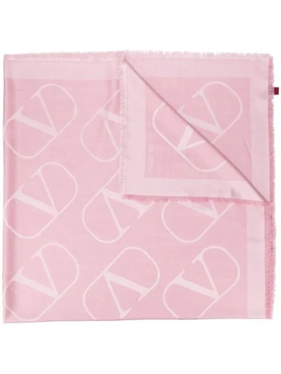 Valentino Vlogo 双色围巾 In Pink