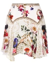 CAMILLA FLORAL-PRINT BUTTONED SKIRT